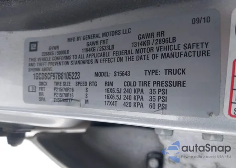 2011 Chevrolet Colorado 1Lt z USA, uszkodzony, nr VIN 1GCDSCF97B8105223